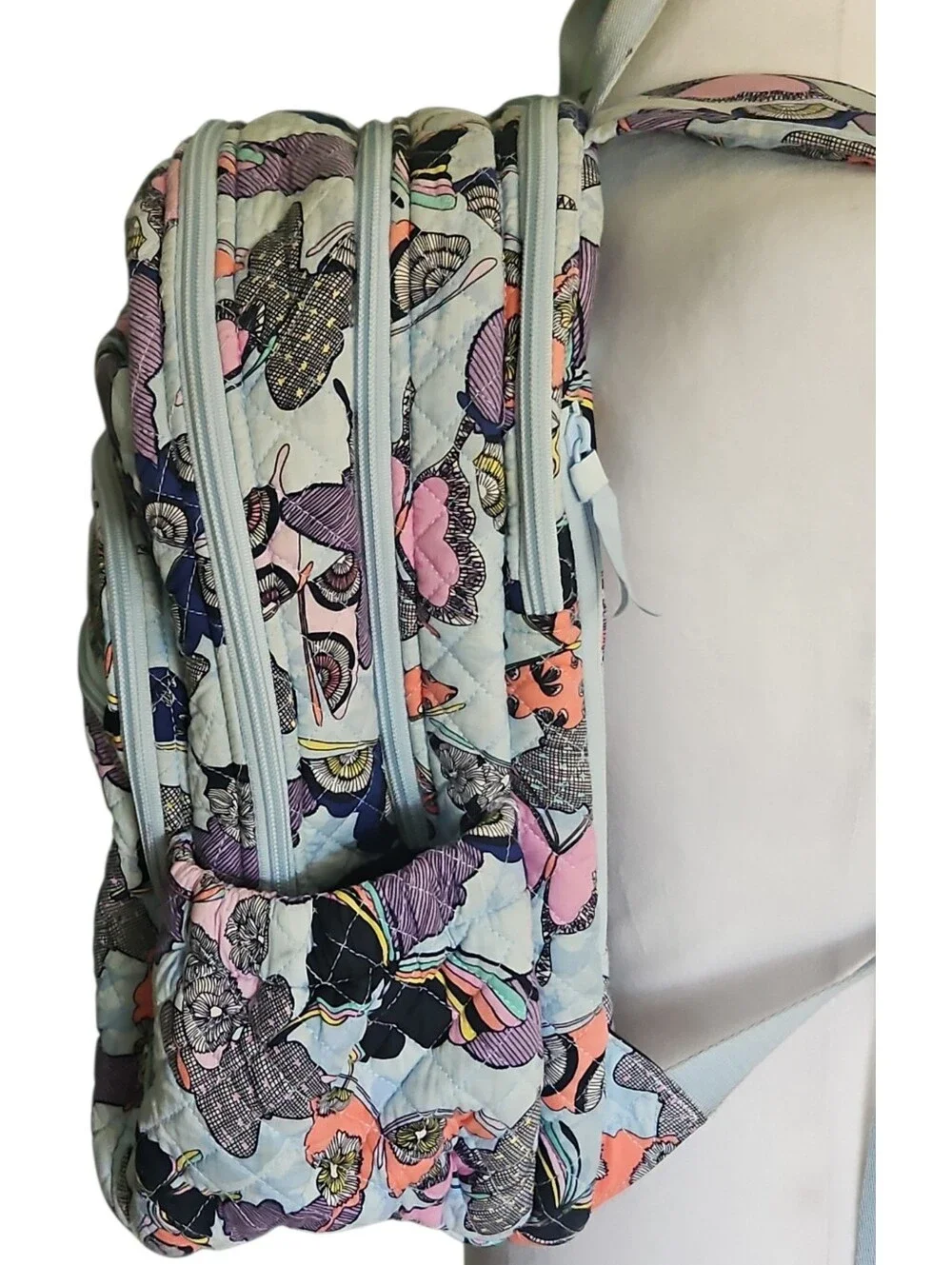 Vera Bradley Quilted "Butterfly By" Print Campus Backpack - Picture 3 of 7